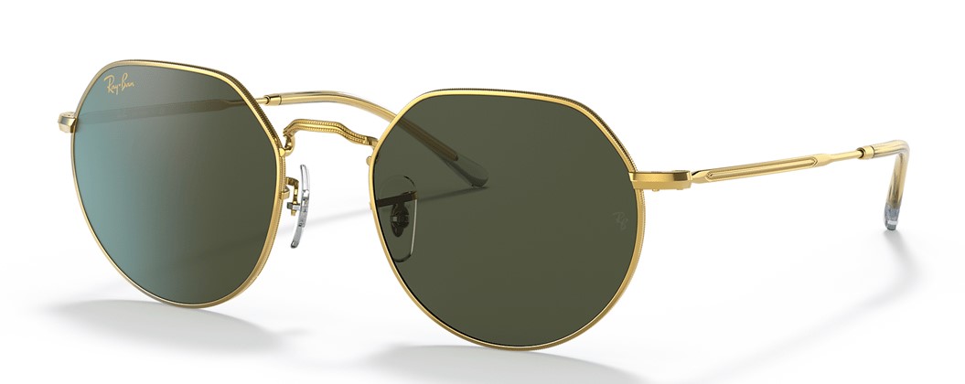 Ray Ban JACK Sunglasses in Gold and Green 0RB356591963153