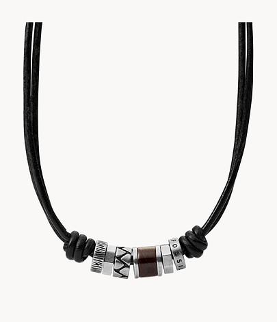 FOSSIL Black Rondell Necklace JF84068040
