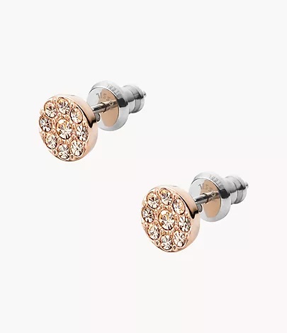 Fossil Sadie Disc Rose-Tone Stainless Steel Stud Earring JF00830791
