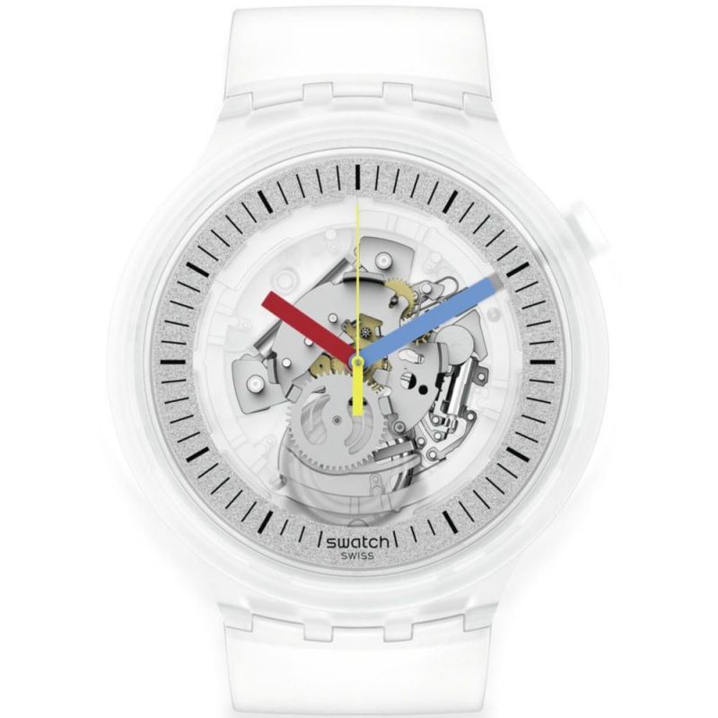 Swatch Clearly Bold Big Bold Unisex White Watch SB01K100