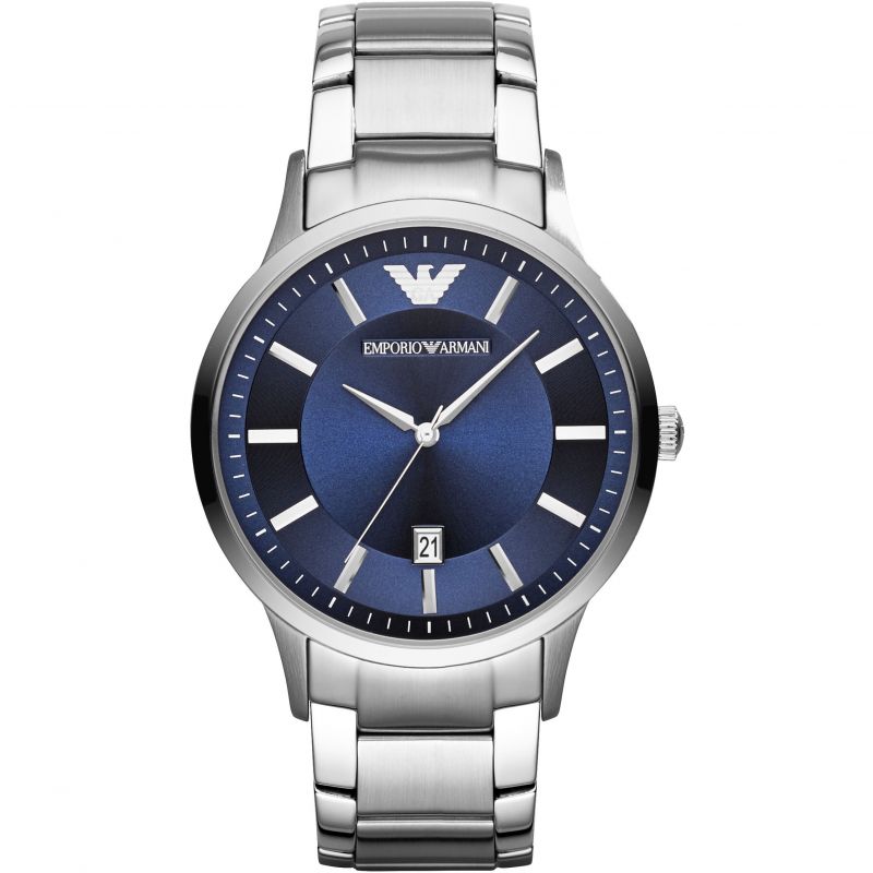 Date Three-Hand Steel Blue FS5950 Stainless Fossil Gold-Tone Watch
