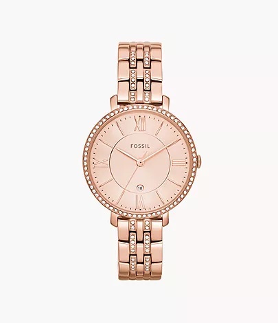 Fossil Jacqueline Three-Hand Rose Gold-Tone Stainless Steel Watch ES3546