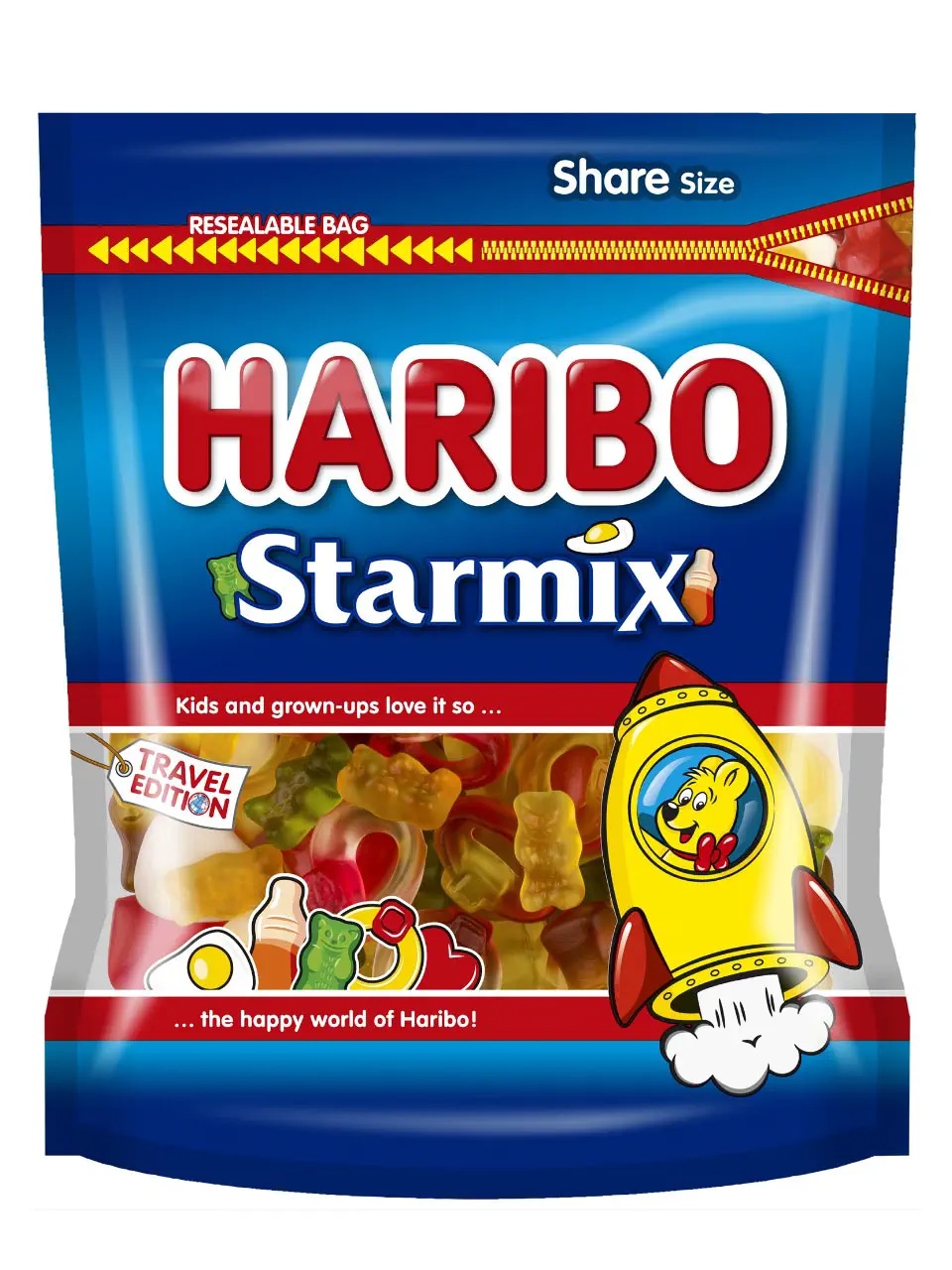 Haribo Starmix mix of fruit gums, cola-flavored gums and sweet foam gums 250g