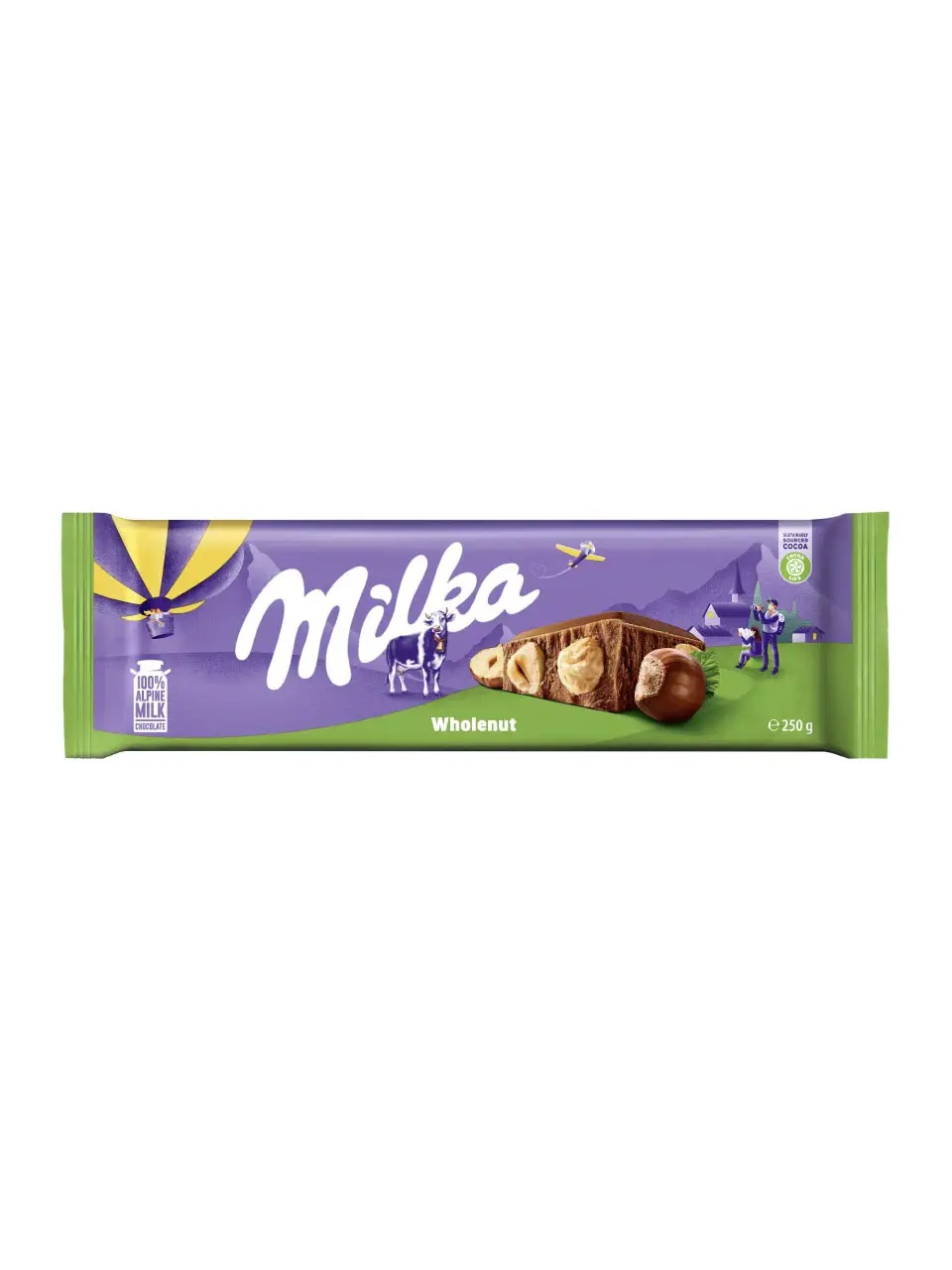 Milka milk chocolate with whole hazelnuts 250g