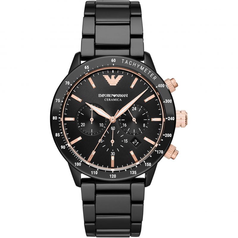 Emporio Armani Chronograph Black Ceramic Watch AR70002