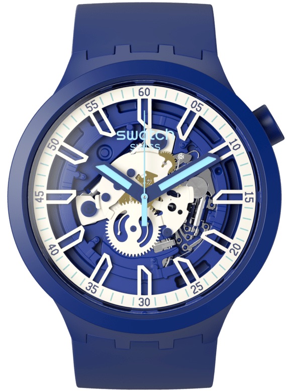Swatch Big Bold ‘Iswatch Blue’ Quartz Unisex Watch SB01N102