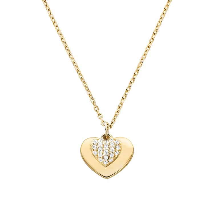 Michael Kors Love 14ct Gold Plated Pavé Heart Necklace MKC1120AN710
