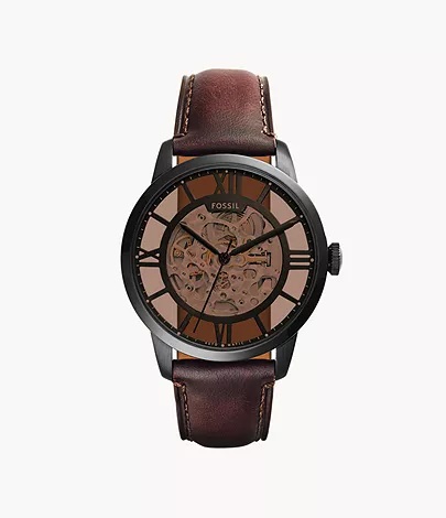 Fossil Townsman Automatic Dark Brown Leather Watch ME3098