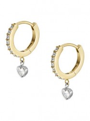 FOSSIL Sadie Tokens Of Affection Two-Tone Stainless Steel Hoop Earrings JF04358998