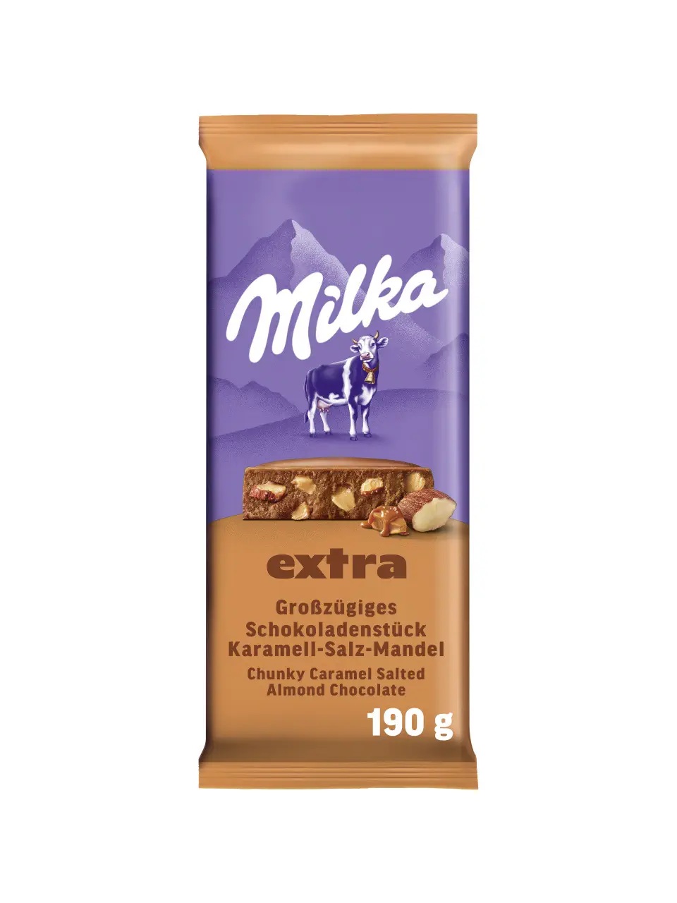 Milka Extra Salted Caramel Almond 190g