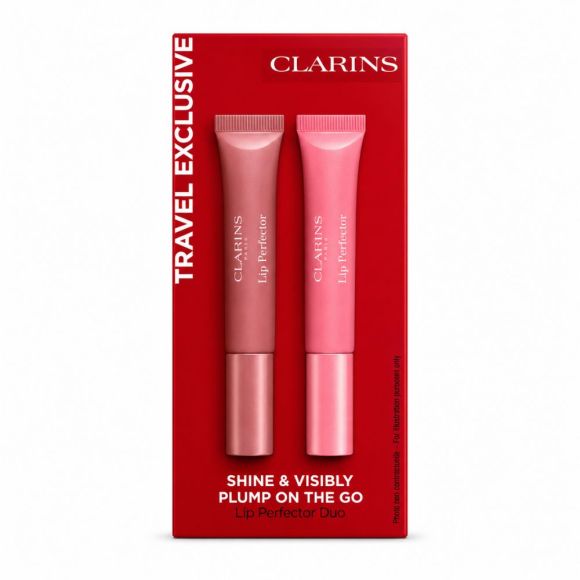 Clarins Shine & Visibly Plump On The Go Lip Perfector Duo Travel Exclusive Set