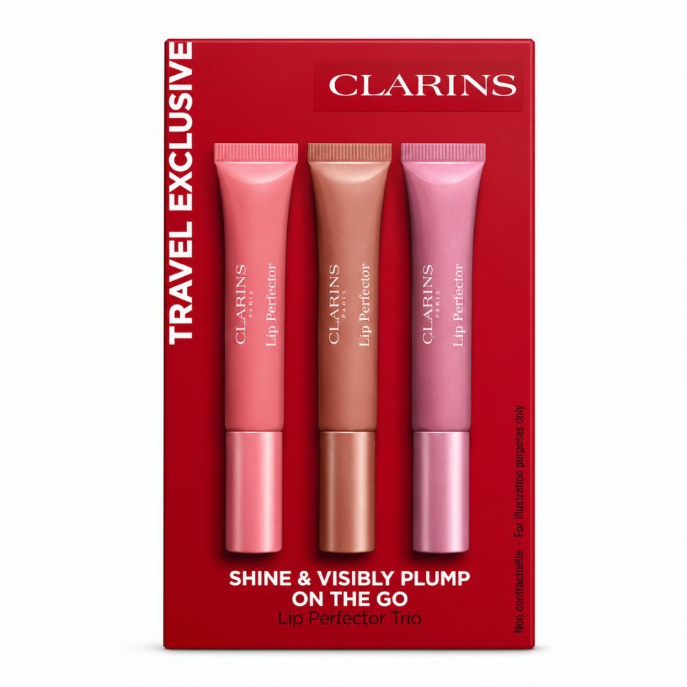 Clarins Shine & Visibly Plump On The Go Lip Perfector Trio Travel Exclusive Set