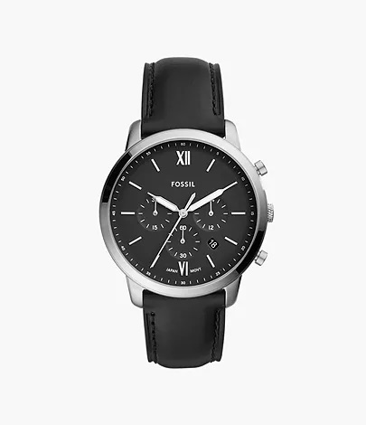 Fossil Neutra Chronograph Black Leather Watch FS5452