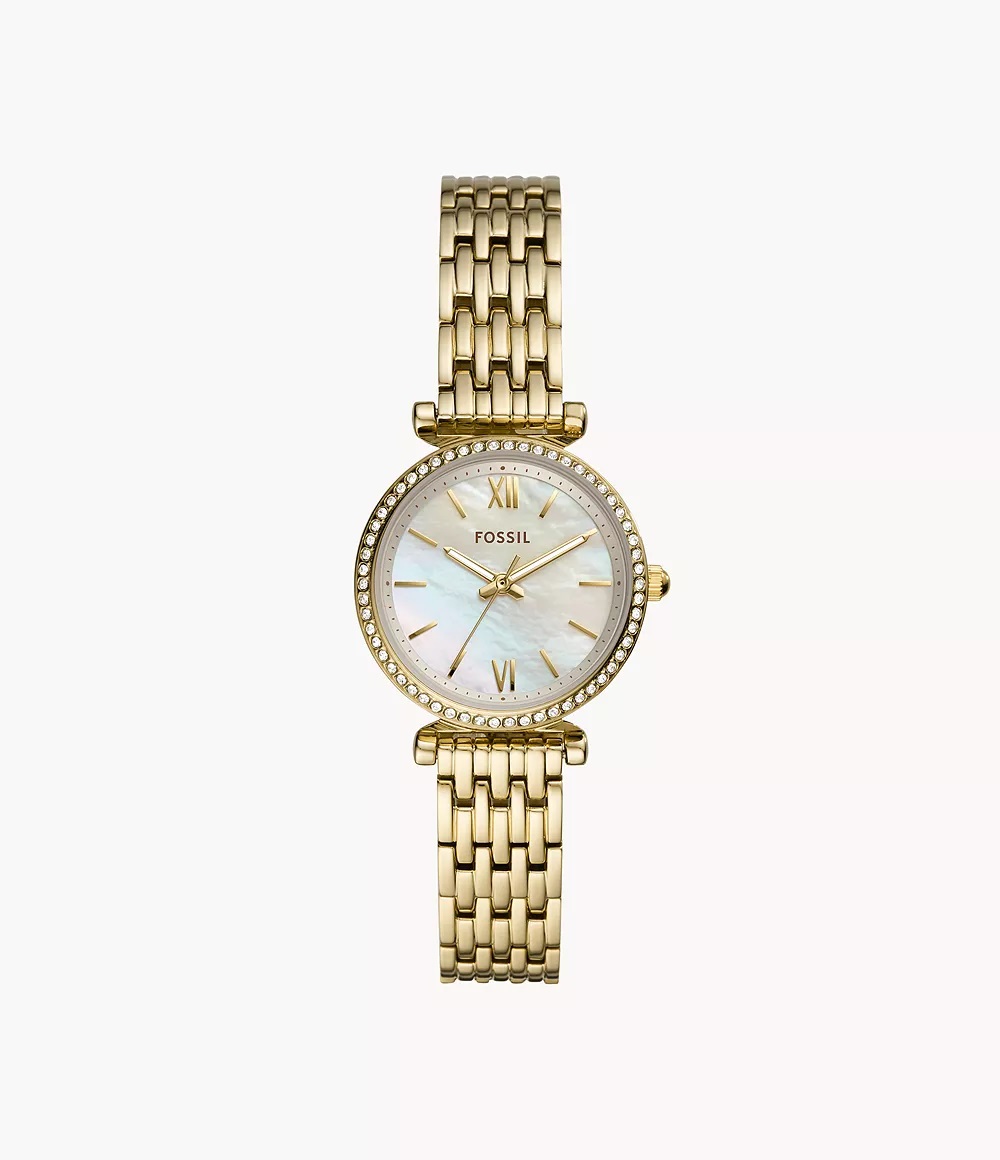 Fossil Carlie Mini Three-Hand Gold-Tone Stainless Steel Watch ES4735