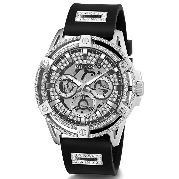 GUESS Mens Black Gold Tone Multi-function Watch GW0537G2