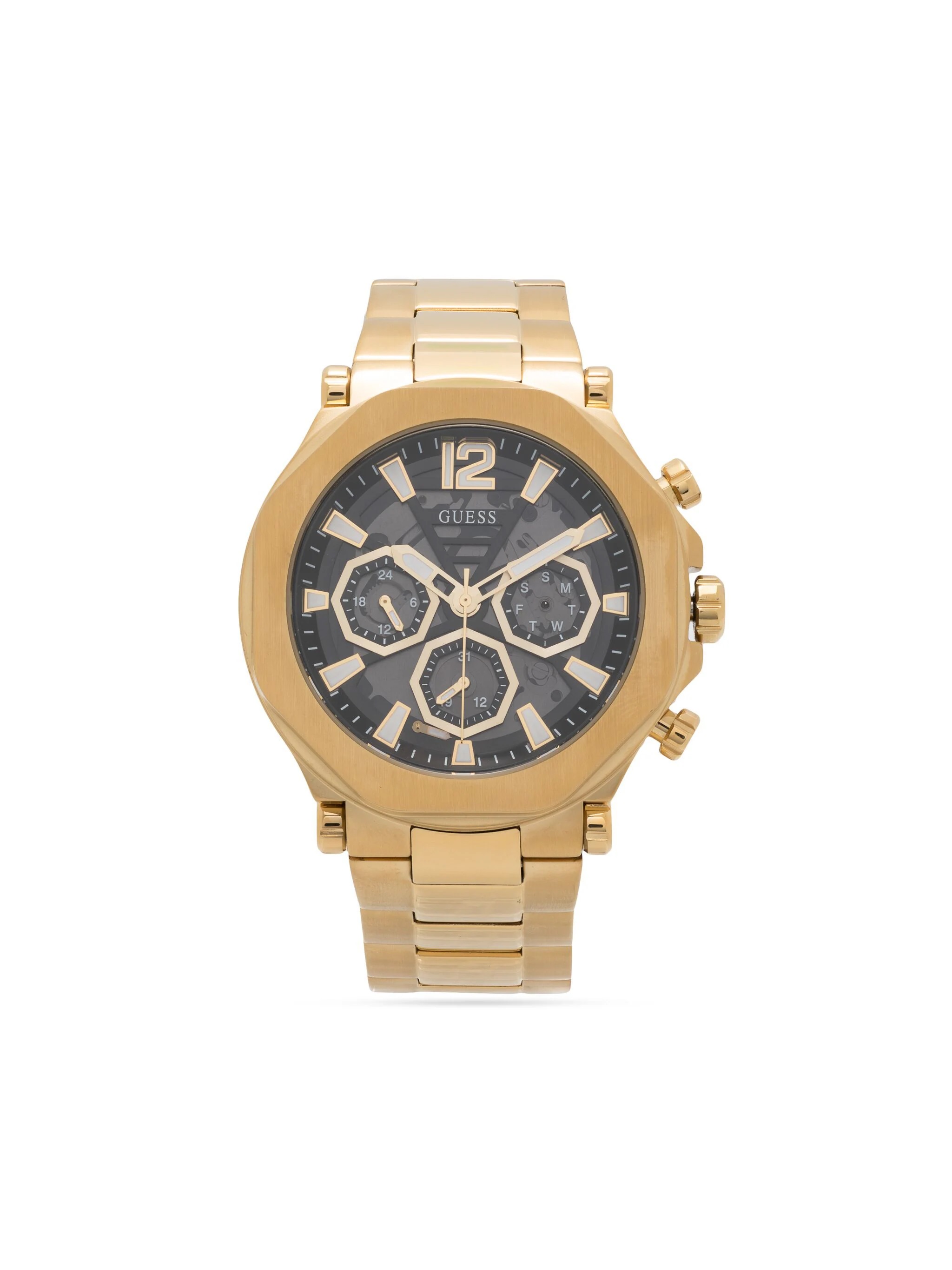 GUESS Mens Gold Tone Multi-function Watch GW0539G2