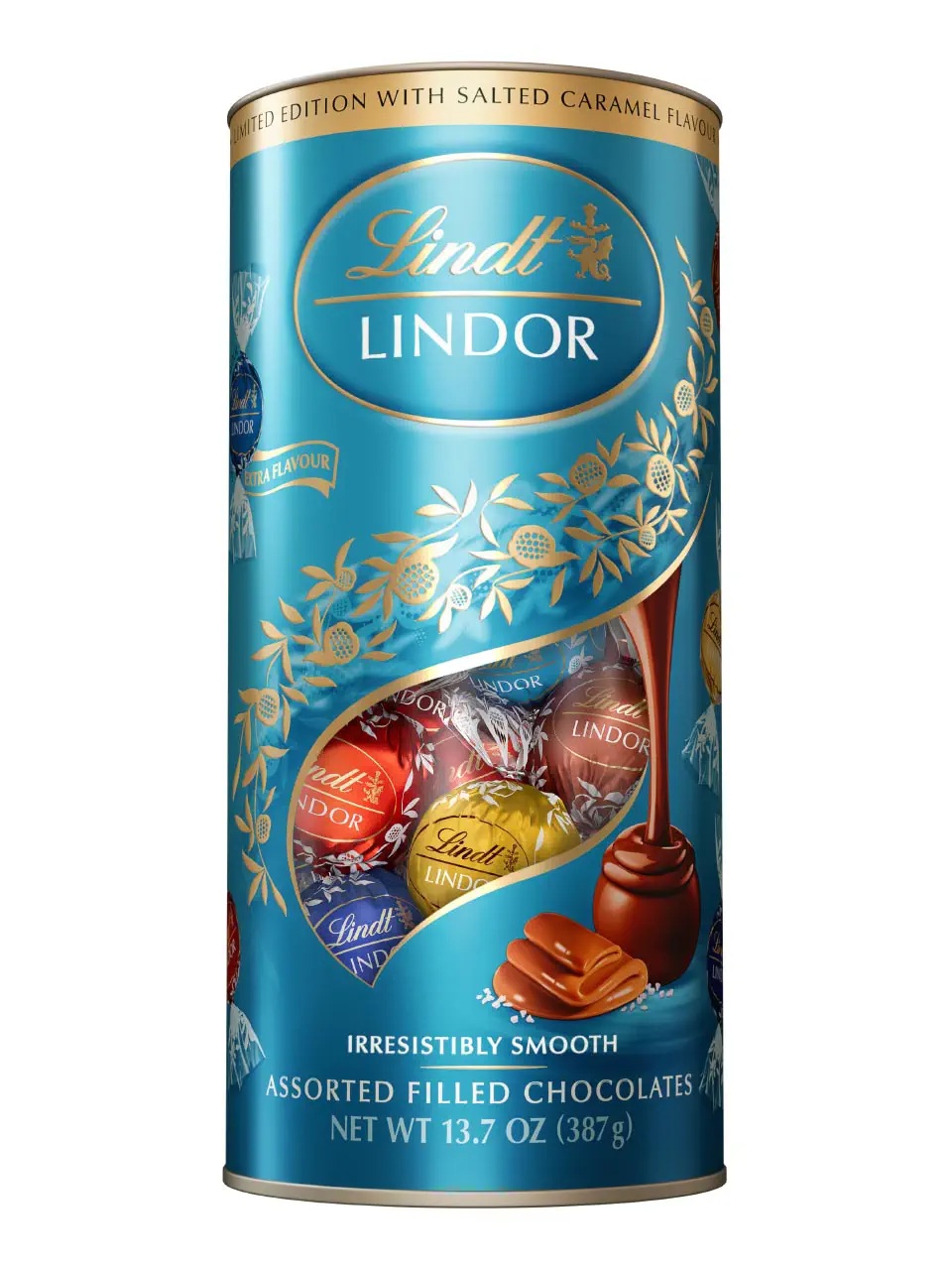 Lindt LINDOR Tube assorted chocolates with salted caramel